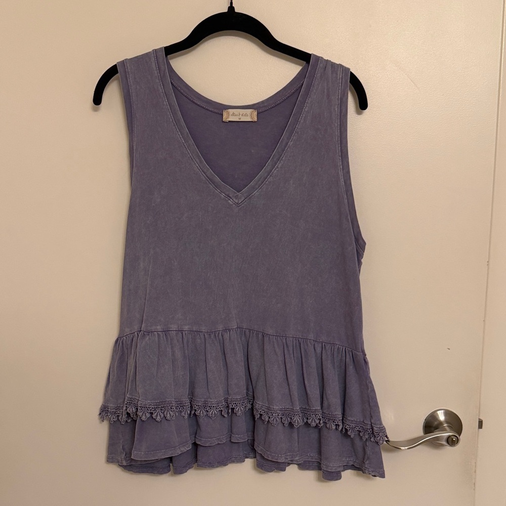 Purple Sleeveless Ruffle Altar’d StateTop